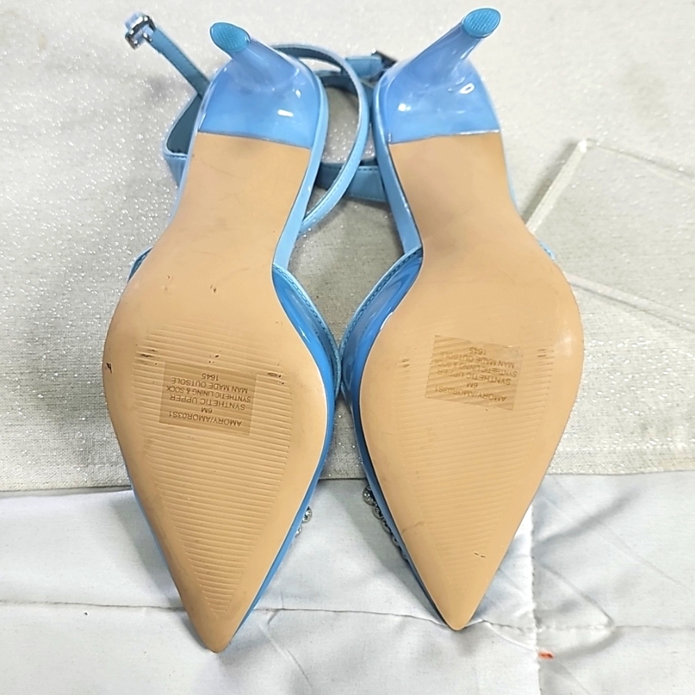 Blue Transparent Stilettos Heels Elegant Wear Office Wear Career Wedding - Picture 13 of 16
